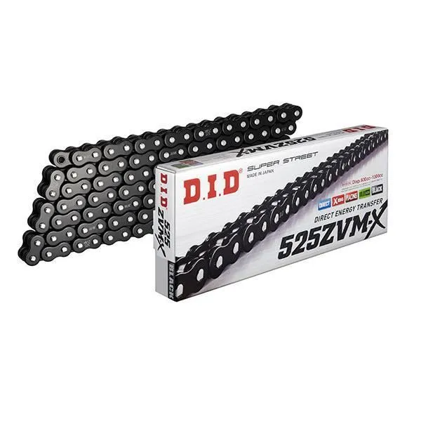 Catena passo 525 DID 525 ZVM-X Black 120 maglie con X-RING e giunto a rivetto