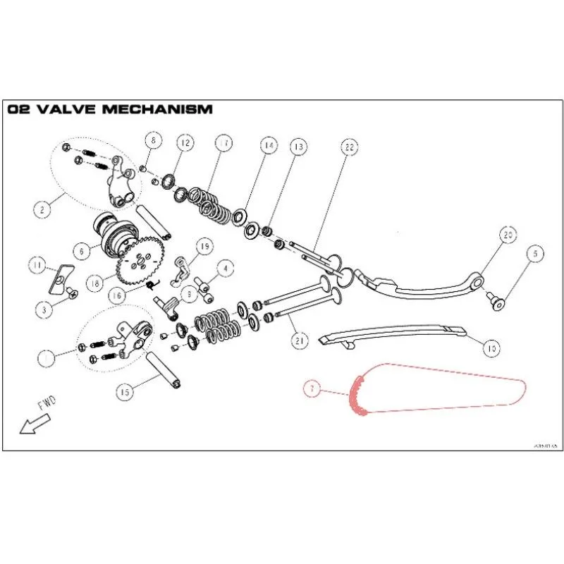 Catena distribuzione per motori DAYTONA 190cc 94 maglie - 86391
