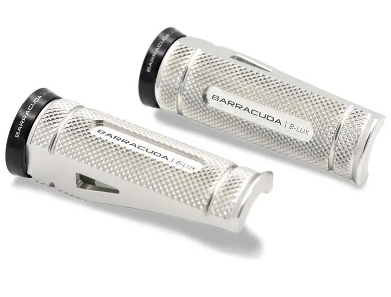 Coppia di poggiapiedi RACING ARGENTO Barracuda da abbinare al supporto snodato specifico