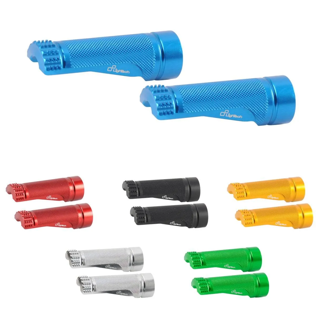 Coppia di poggiapiedi in ergal colorato per supporto snodato Lightech