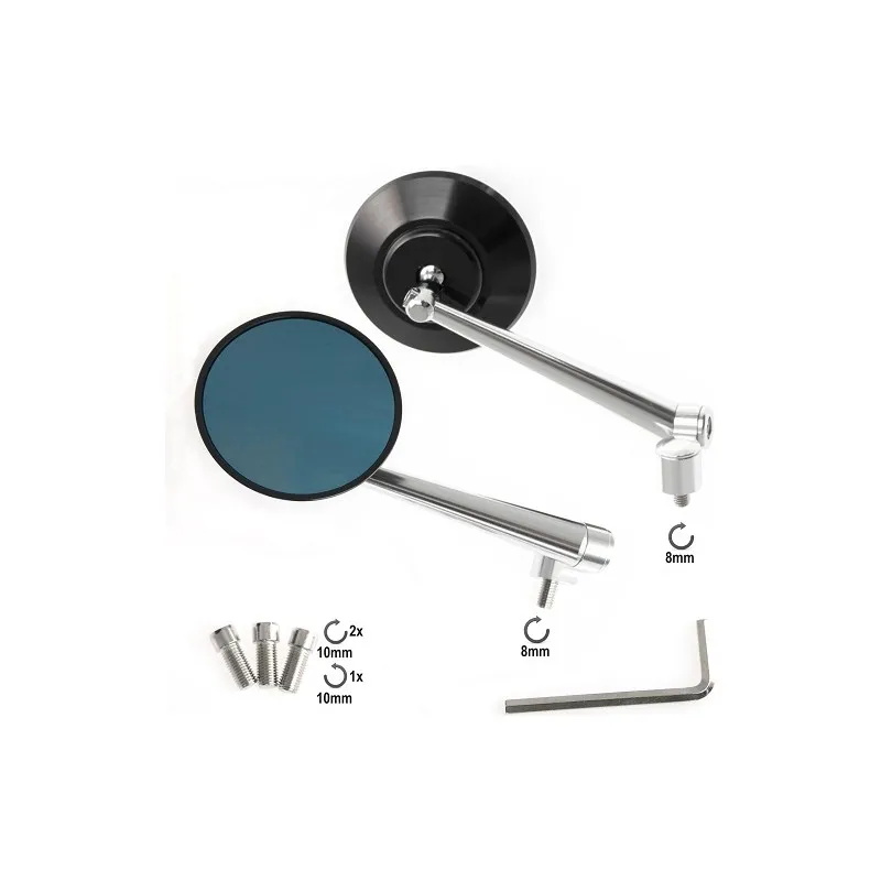 Coppia specchio Argento/nero, SR-4410, A-pro