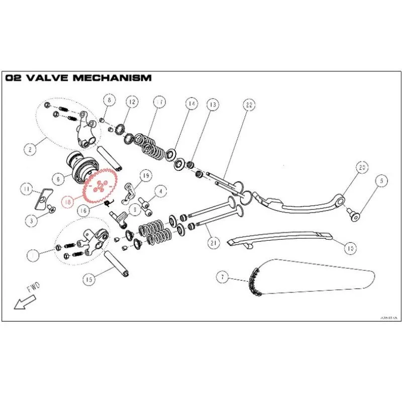 Corona di distribuzione per motori DAYTONA 190 a 34 denti - 86879