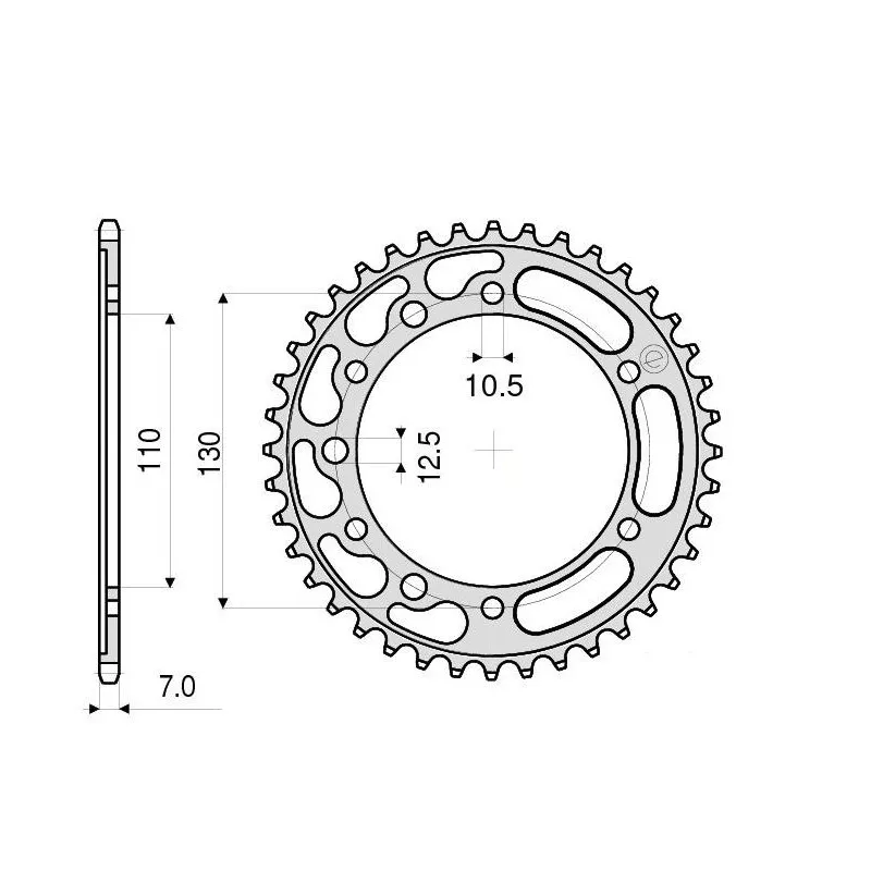 CORONA IN ACCIAIO PER CATENA 525 YAMAHA TRACER 7 GT 2021-2022