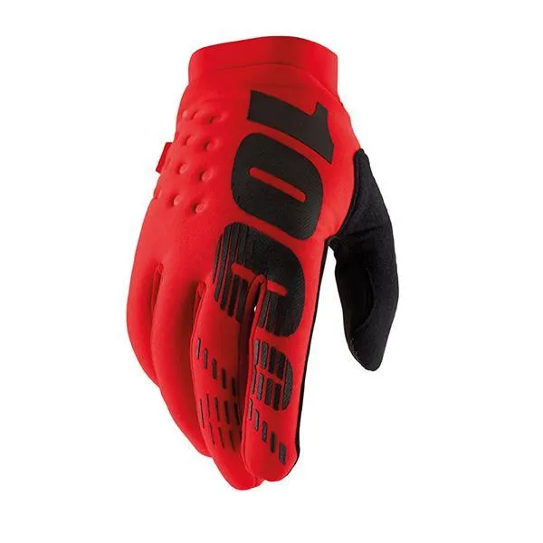 Guanti cross enduro 100 Brisker invernali rosso