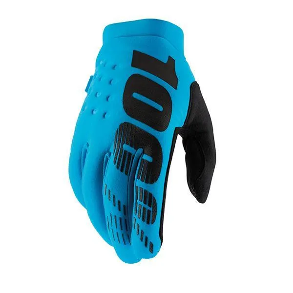 Guanti cross enduro 100 Brisker invernali turchese