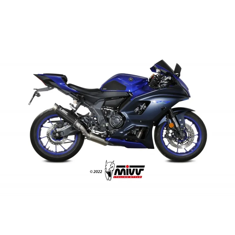 IMPIANTO DI SCARICO COMPLETO MIVV GP PRO YAMAHA R7 2021-2024, CARBONIO PASSAGGIO ALTO