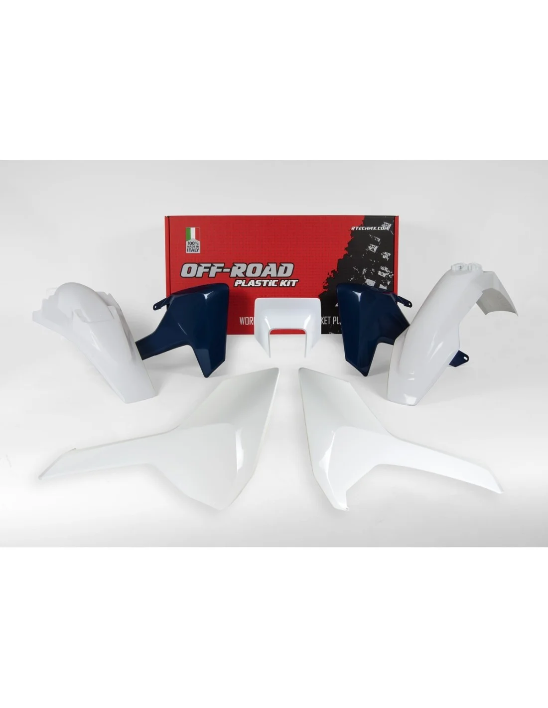 Kit plastiche Racetech Husqvarna TE-FE 17-19-colore oem bianco-blu