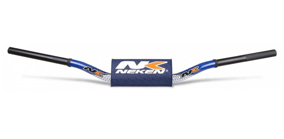 Manubrio Neken Radical Design da 28.6mm in alluminio colore Blu-Bianco con paracolpi (Cod. R00182C-WH-BL)