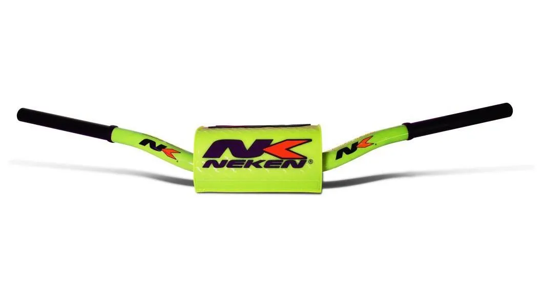 Manubrio Neken Radical Design da 28.6mm in alluminio colore Giallo Fluo con paracolpi (Cod. R01014C-YEF)