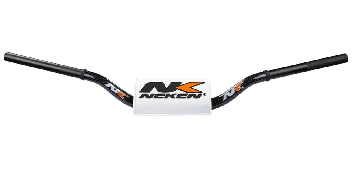 Manubrio Neken Radical Design da 28.6mm in alluminio colore Nero-Bianco con paracolpi (Cod. R00024C-BK)