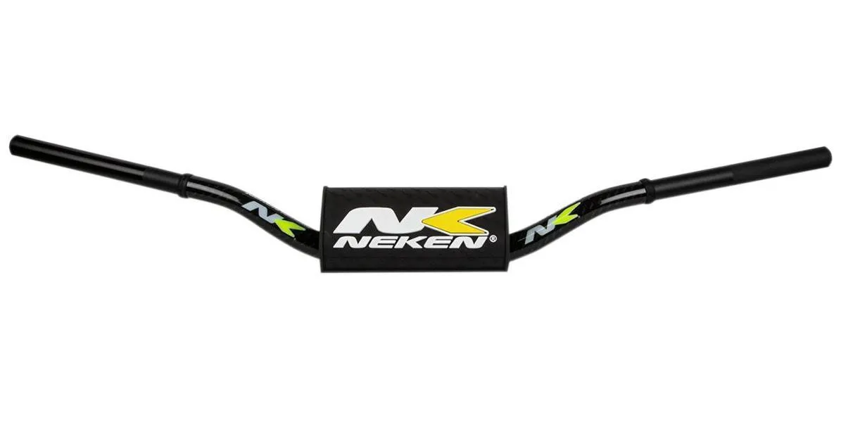 Manubrio Neken Radical Design da 28.6mm in alluminio colore Nero-Giallo con paracolpi (Cod. R00025C-BKY)