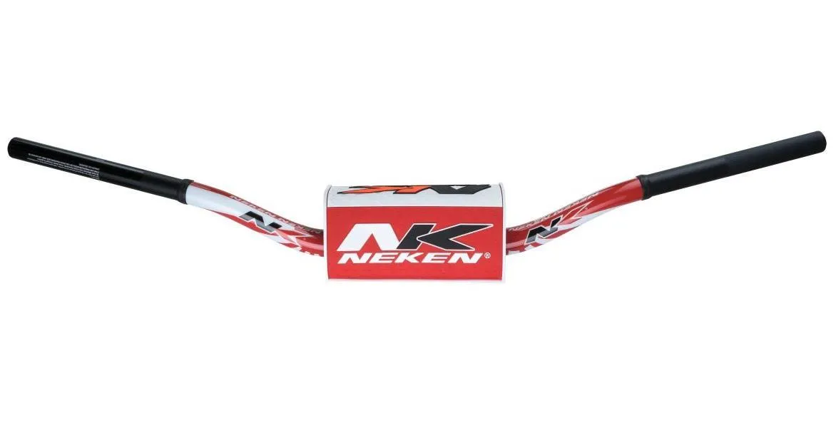 Manubrio Neken Radical Design da 28.6mm in alluminio colore Rosso-Bianco con paracolpi (Cod. R00182C-JAP)