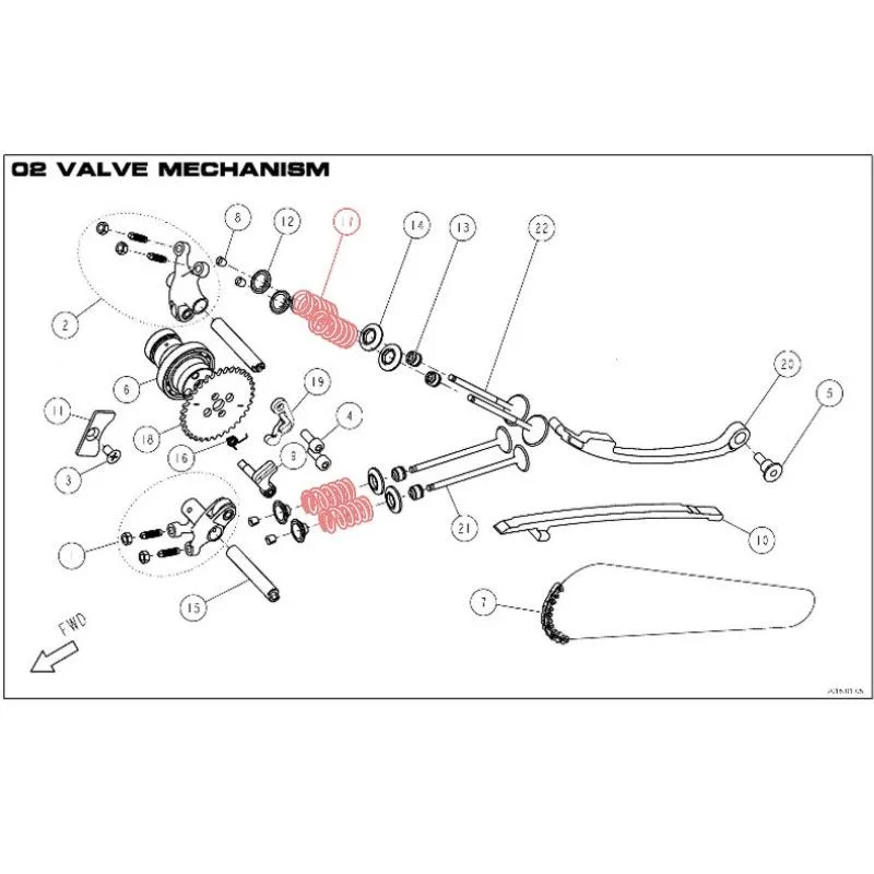 Molla valvola per DAYTONA 190 ( Gialla ) - 87343