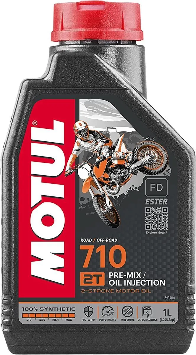 Olio miscelatore Motul 710 2T 1L (adatto anche su moto ad iniezione 2T)