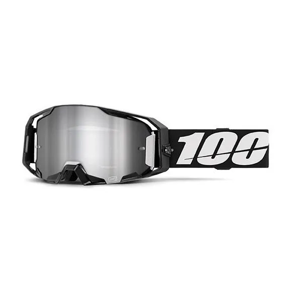 Occhiali Off-Road 100% ARMATIC BLACK - LENTE A SPECCHIO ARGENTO
