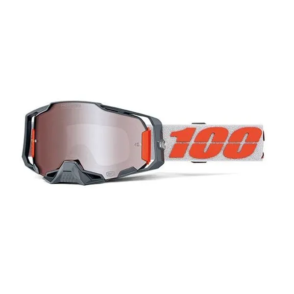 Occhiali Off-Road 100% ARMEGA HIPER SILVER - LENTE A SPECCHIO ARGENTO