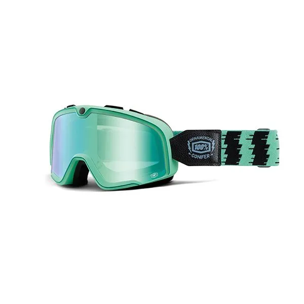 Occhiali Off-Road 100% BARSTOW modello Ornamental Conifer lente specchiata Green mirror flash lens