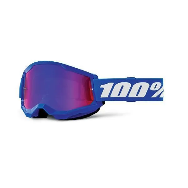 Occhiali Off-Road 100% The STRATA 2 JUNIOR BLUE - LENTE A SPECCHIO ROSSA/BLU