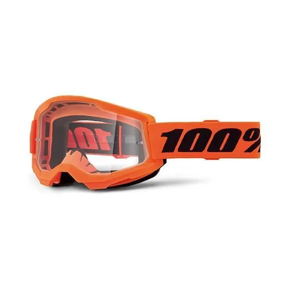Occhiali Off-Road 100% The STRATA 2 NEON ORANGE - LENTE TRASPARENTE