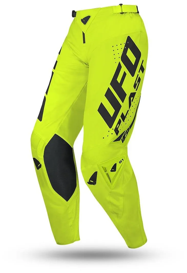 Pantaloni cross enduro UFO Radial giallo fluo