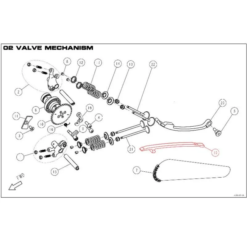 Pattino Guida catena Inferiore DAYTONA 190 - 86395