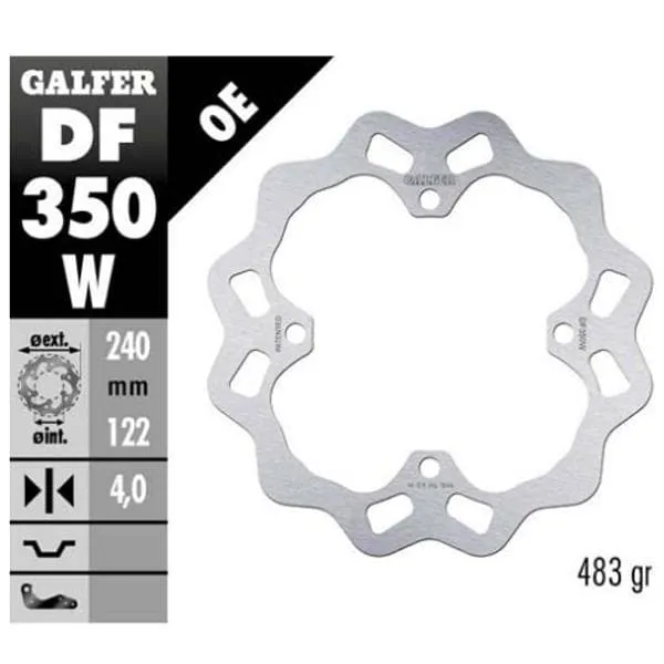 Disco freno posteriore GALFER WAVE Suzuki RMZ 250 07-20