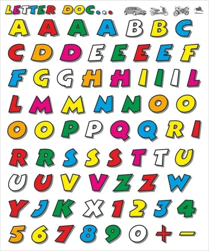 Adesivi DOC Letter tabella