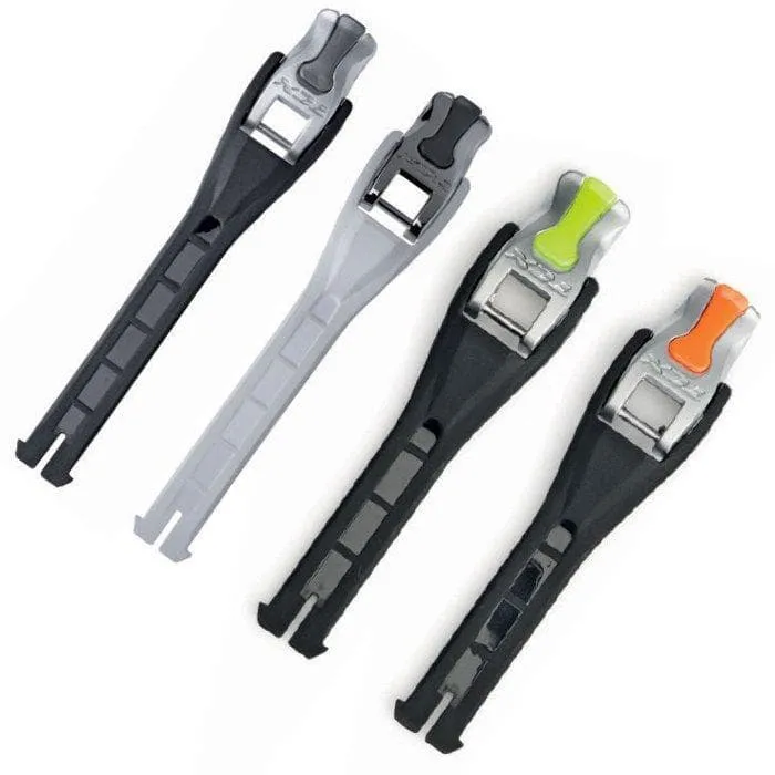 Fibbia con aggancio in alluminio per stivali TCX - alluminium buckle black | silver - giallo fluo - corto 14 cm