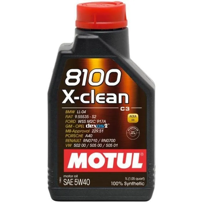 Olio auto MOTUL 8100 X-CLEAN 5W40 1 lt