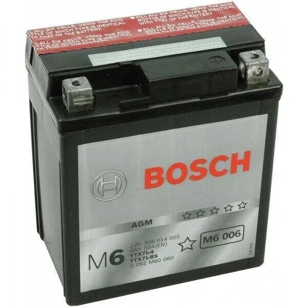 Batteria BOSCH M6 006 - YTX7L-BS 12V 6Ah 100A - HONDA SH 125