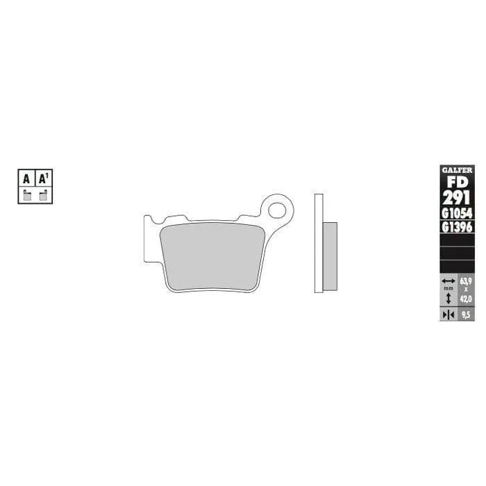 Pastiglie freno GALFER sinterizzate off road KTM / HSQ 291 posteriore