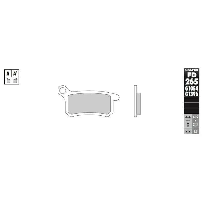 Pastiglie freno GALFER sinterizzate off road KTM / HSQ 265 posteriore