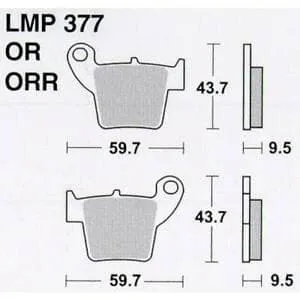 Pastiglie freno AP RACING 377 OR sinter Honda CRF150R 07- | CR125 02- | CRE 250 02 | CR250 02 | CRE450F R 02