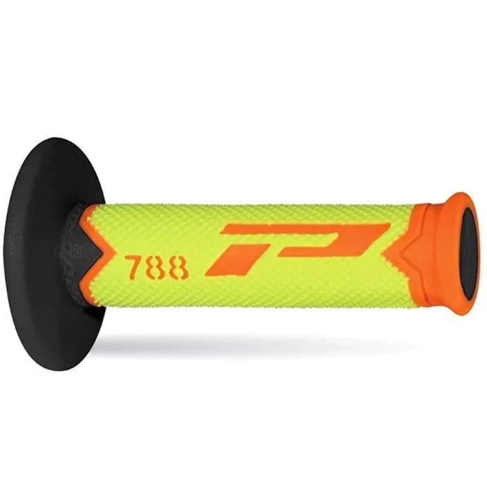 Coppia manopole PROGRIP soft touch cross arancio fluo | giallo fluo | nero art. 788