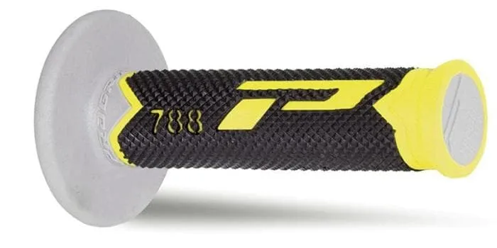 Coppia manopole PROGRIP 788 soft touch cross tripla densità giallo | nero | grigio