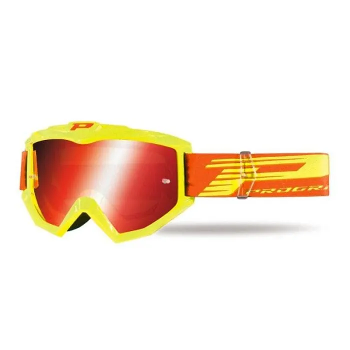Maschera PROGRIP 3201 atzaky giallo fluo lente rossa specchiata