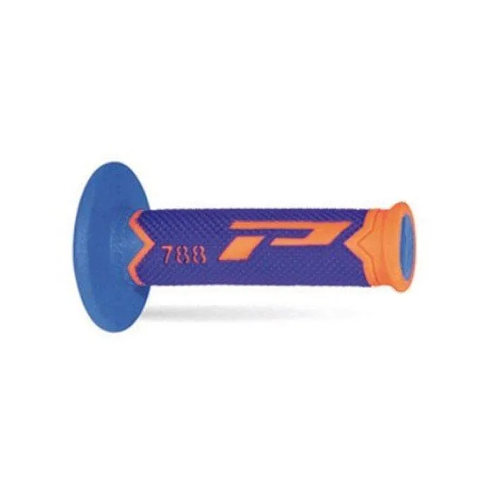 Coppia manopole PROGRIP 788 soft touch cross doppia densità arancio fluo | blu | blu chiaro
