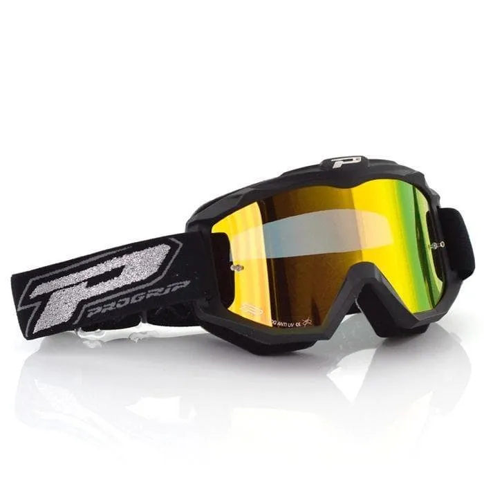 Maschera PROGRIP 3204 nero lente specchiata giallo