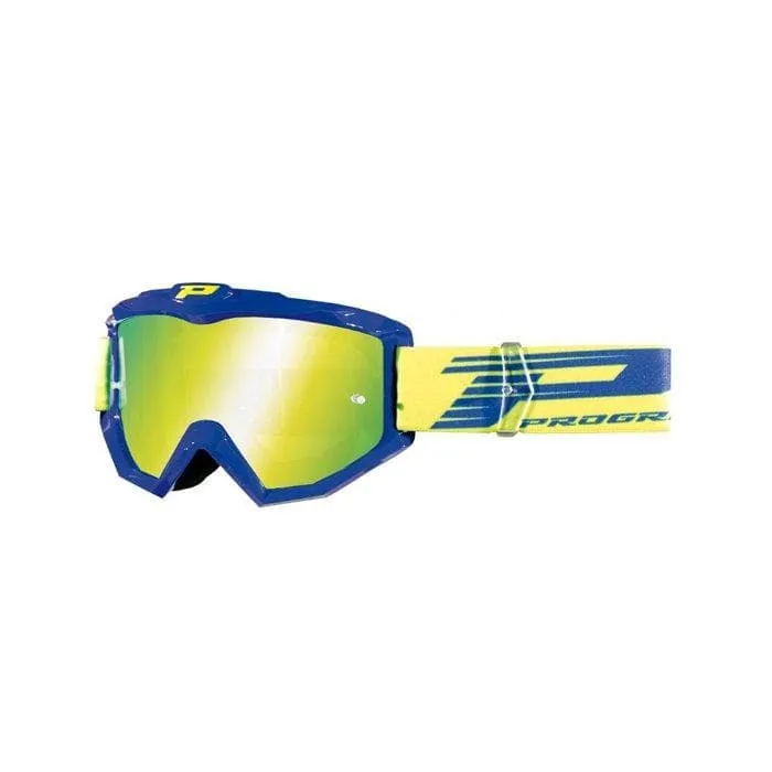 Maschera PROGRIP 3201 atzaky blu | giallo fluo lente specchiata