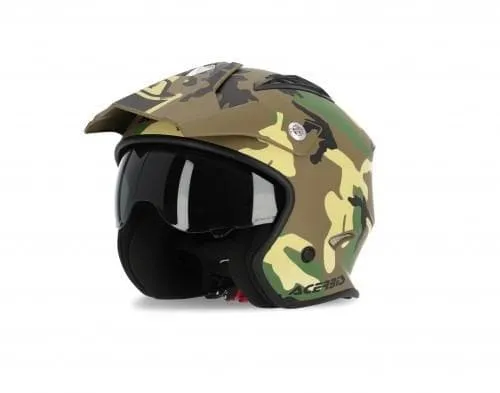 Casco Jet ACERBIS Aria Camo verde | marrone