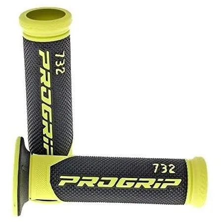 Coppia manopole PROGRIP 732 soft touch scooter nero | giallo fluo