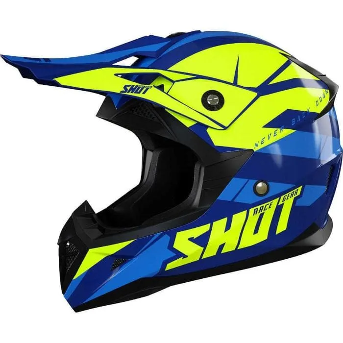 Visiera per casco Cross | Enduro SHOT PULSE REVENGE navy | neon yellow | blue glossy