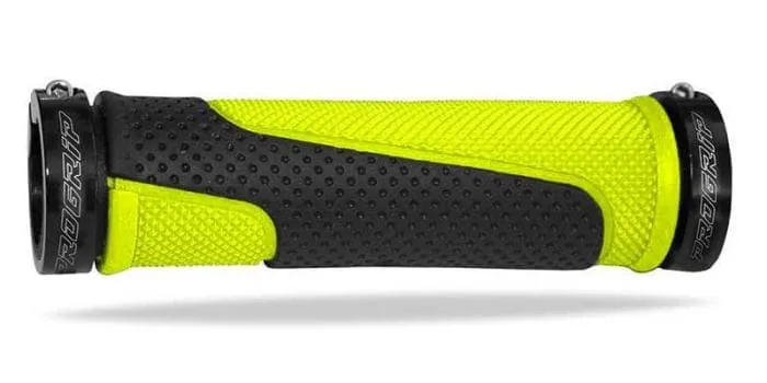 Coppia manopole PROGRIP MTB 997 299 con anelli nero | giallo fluo