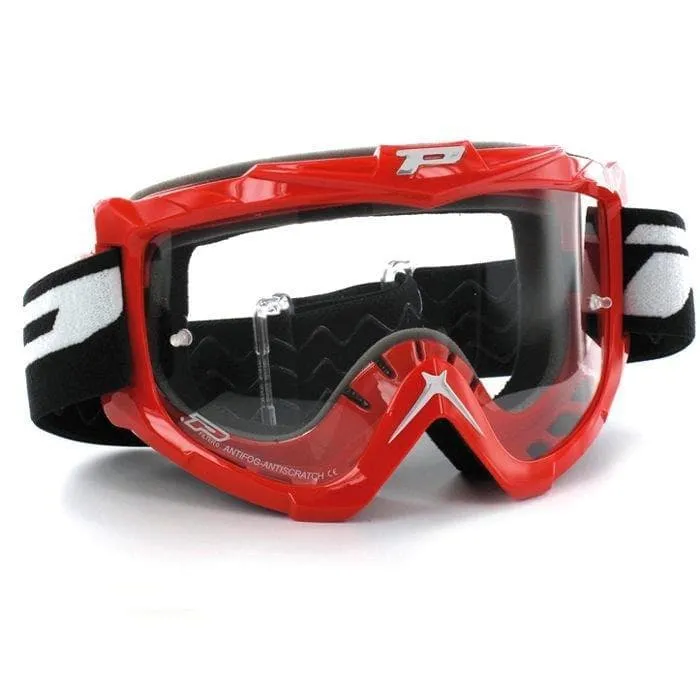 Maschera PROGRIP 3301 rossa lente trasparente