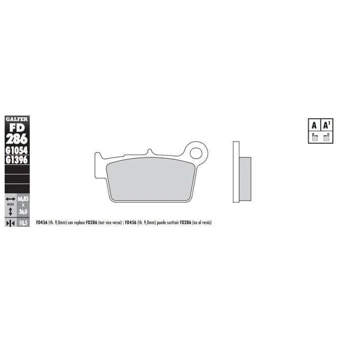 Pastiglie freno GALFER sinterizzate off road Yamaha YZ 286 posteriore