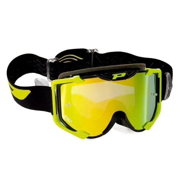Maschera PROGRIP 3404 menace giallo fluo | nero lente specchiata giallo