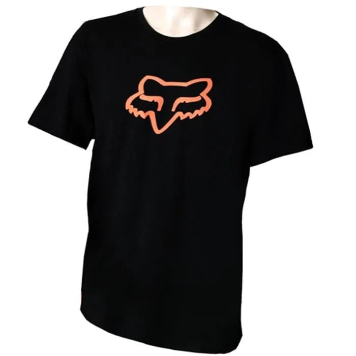 T-shirt FOX Legacy foxhead ss tee nero | arancio