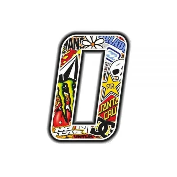 Adesivo numerico 4R Racing Bomb medio 10 x 7,5 cm