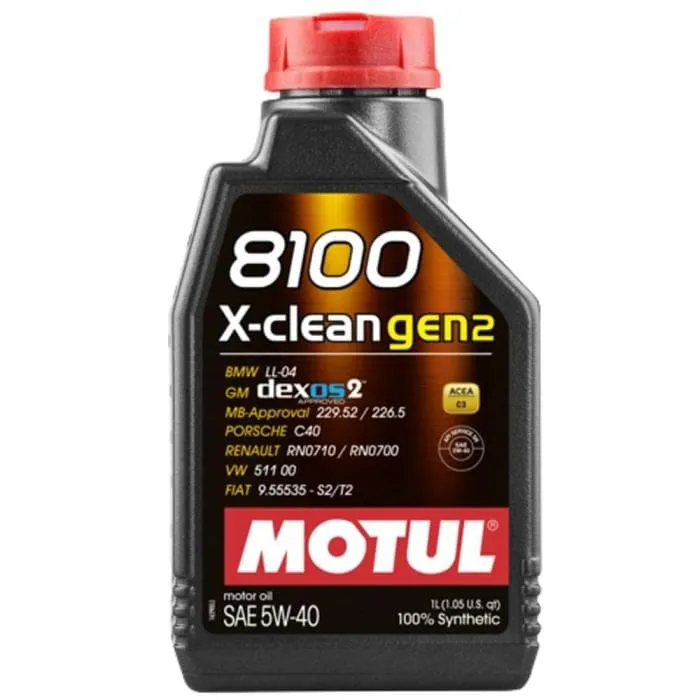 Olio auto MOTUL 8100 X-CLEAN GEN2 5W40 1 lt