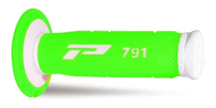 Coppia manopole PROGRIP 791 soft touch cross doppia densità bianco / verde fluo